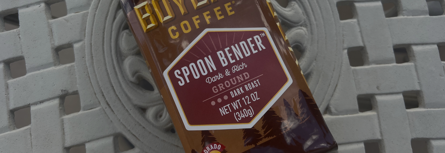 Spoon Render coffee package on a textured surface