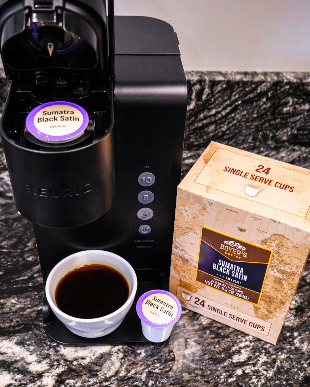 Sumatra Black Satin Single Serve Coffee 24ct.