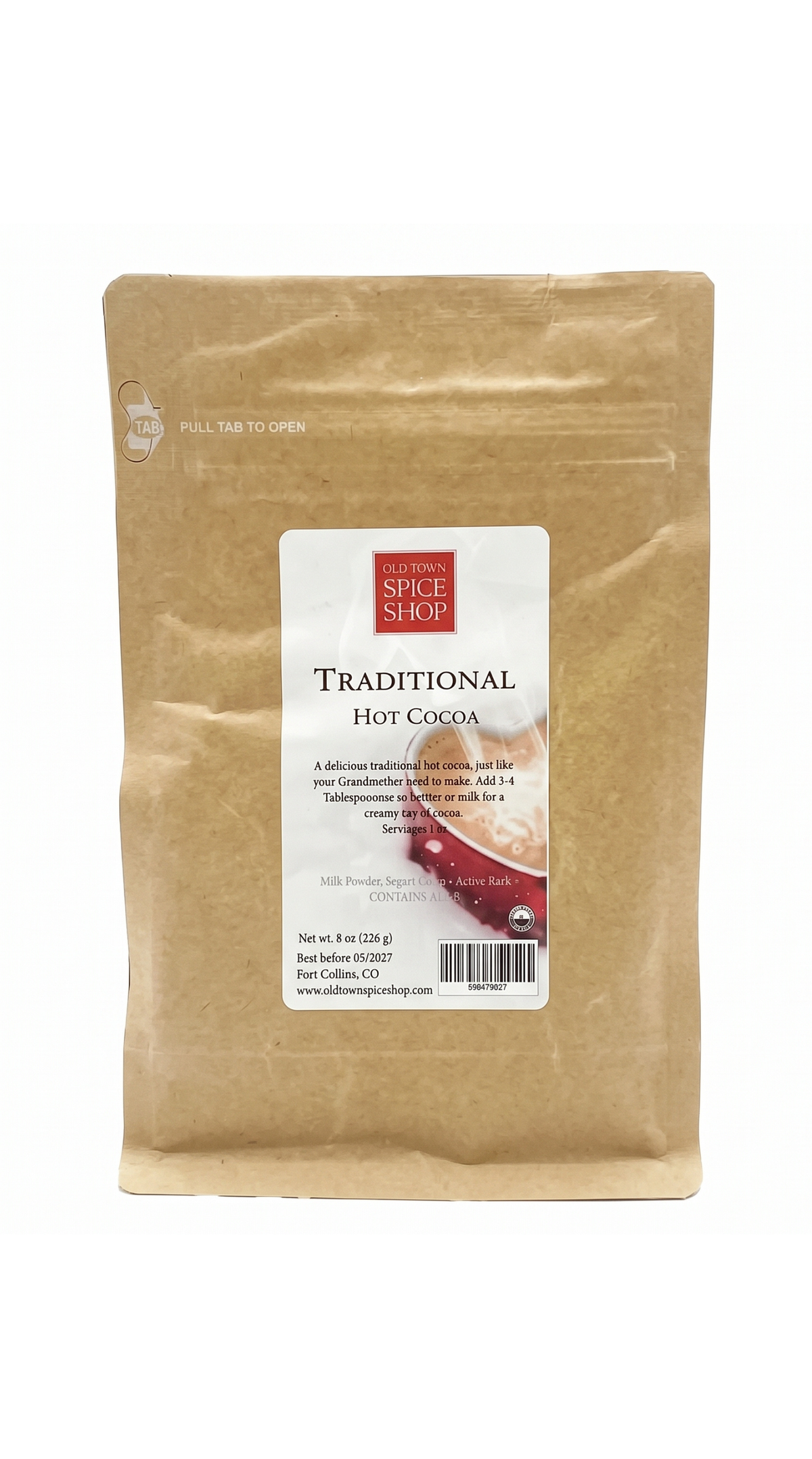 Bag of Old Town Spice Shop Traditional Hot Cooca