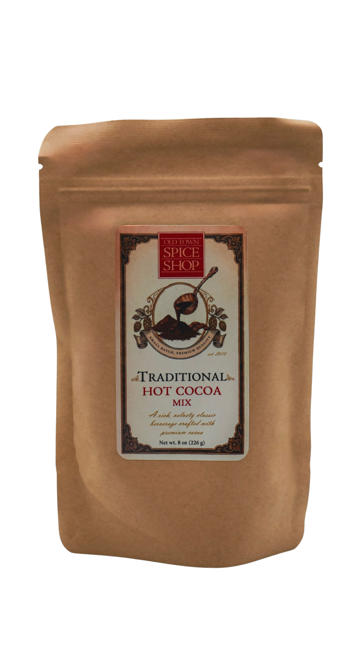 Bag of Old Town Spice Shop Traditional Hot Cocoa. 