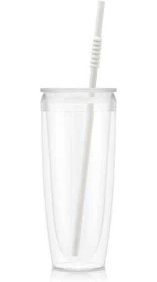 Pavina To Go - Double Wall Plastic Tumbler with Straw, 24 oz